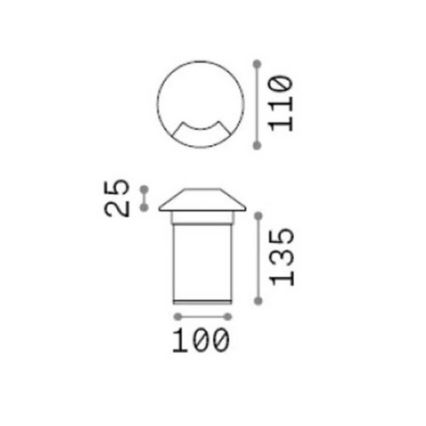 Ideal Lux - Luminaria empotrable para tránsito ROCKET LED/3W/230V CRI 90 IK08 IP67 cromo mate
