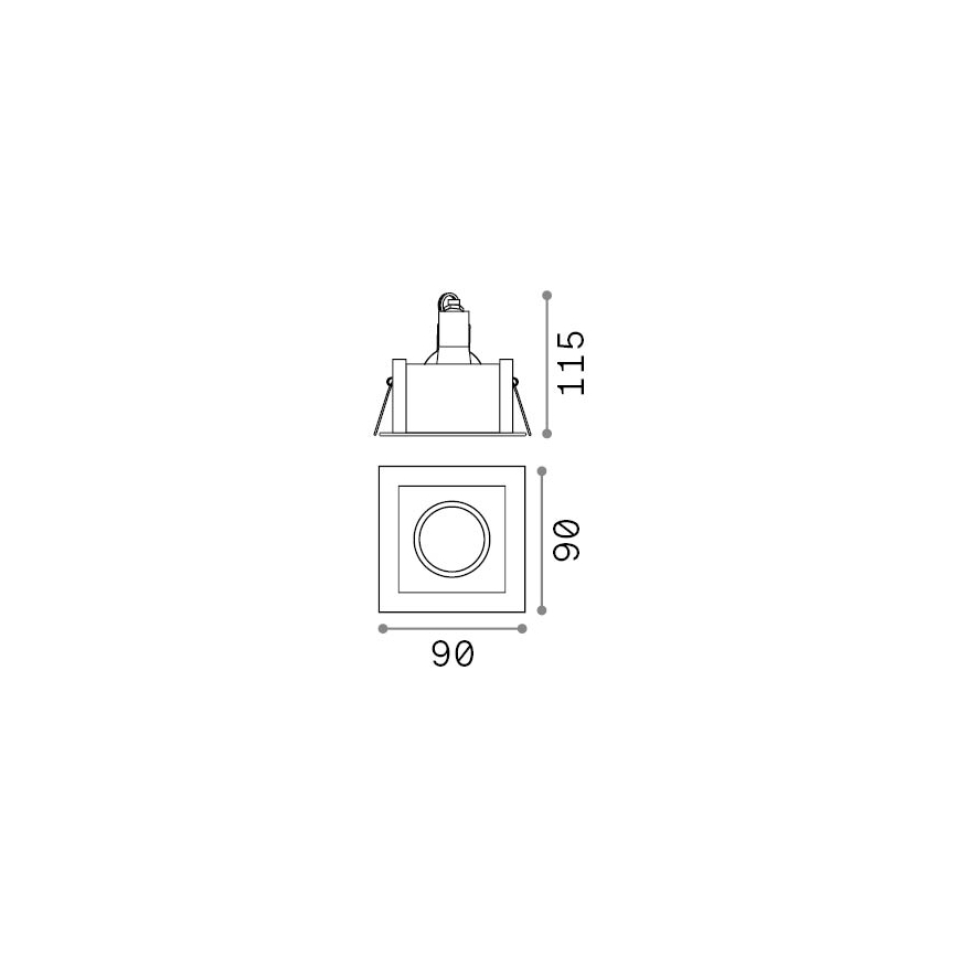 Ideal Lux - Luminaria empotrada de techo FUNKY 1xGU10/50W/230V 9x9 cm cromo mate