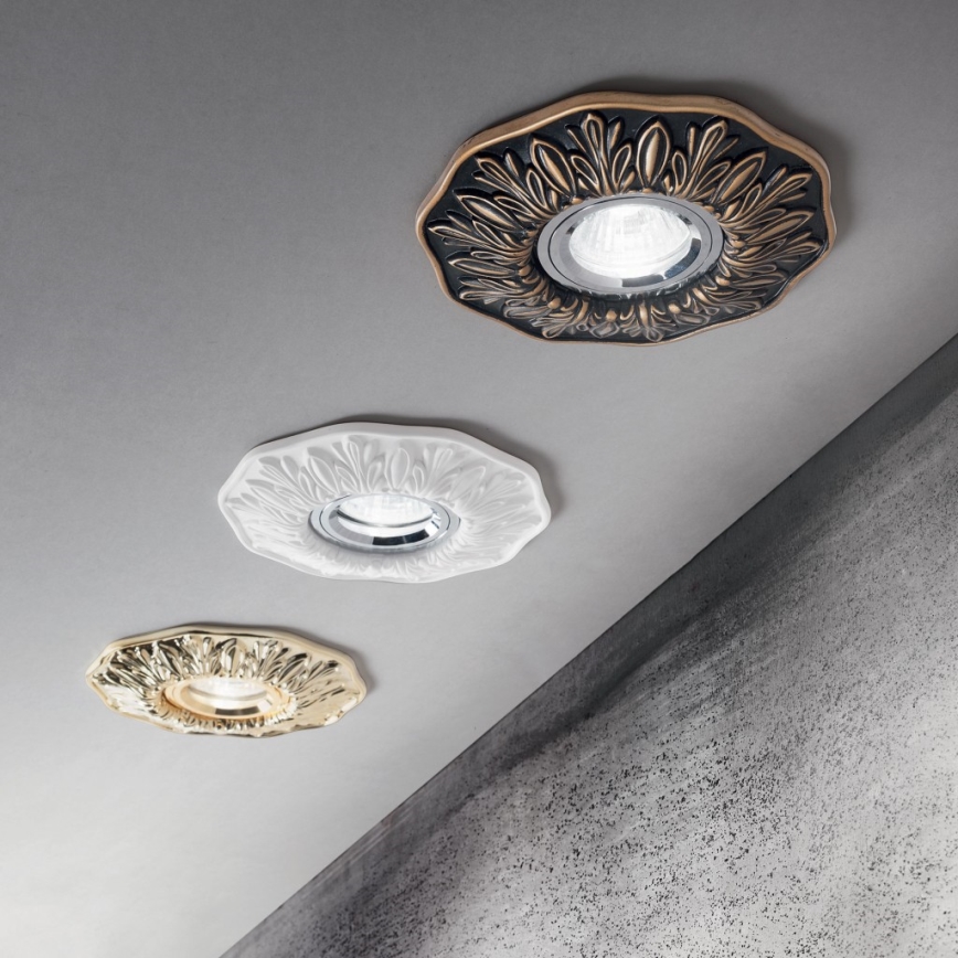 Ideal Lux - Luminaria empotrada POLKA 1xGU10/50W/230V dorada
