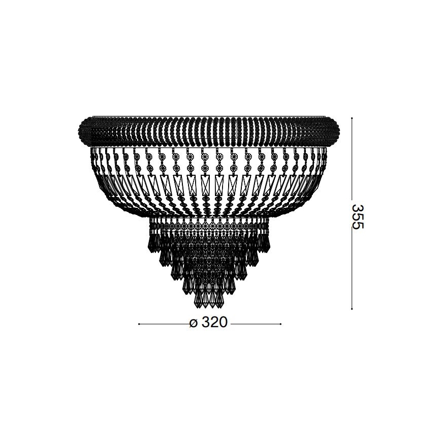 Ideal Lux - Plafón de cristal DUBAI 3xE14/28W/230V diá. 32 cm dorado