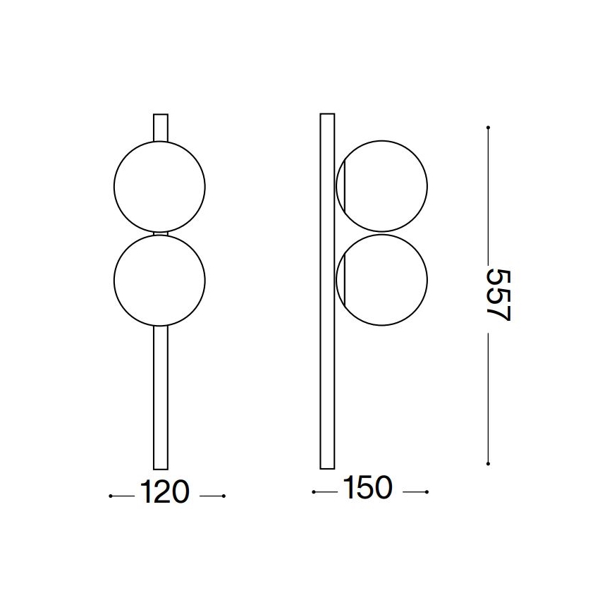 Ideal Lux - Plafón LED BINOMIO 2xG9/3W/230V dorado