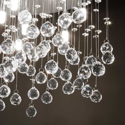 Ideal Lux - Plafón LED de cristal MOONLIGHT 15xG9/3W/230V diá. 80 cm dorado