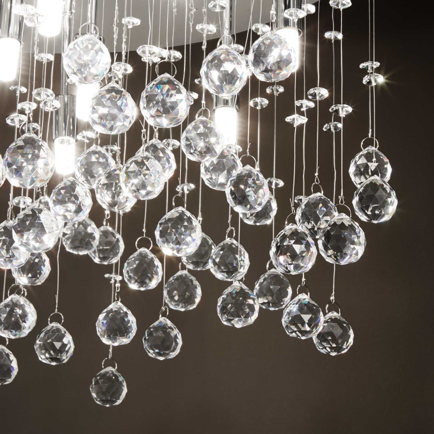 Ideal Lux - Plafón LED de cristal MOONLIGHT 15xG9/3W/230V diá. 80 cm dorado