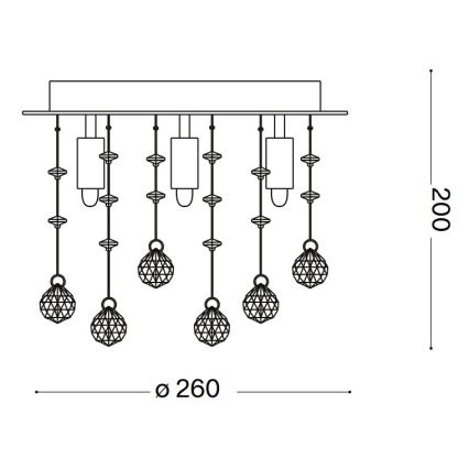 Ideal Lux - Plafón LED de cristal MOONLIGHT 5xG9/3W/230V diá. 26 cm cromo brillante