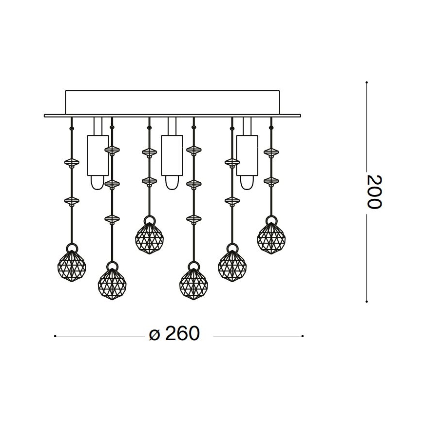 Ideal Lux - Plafón LED de cristal MOONLIGHT 5xG9/3W/230V diá. 26 cm cromo brillante