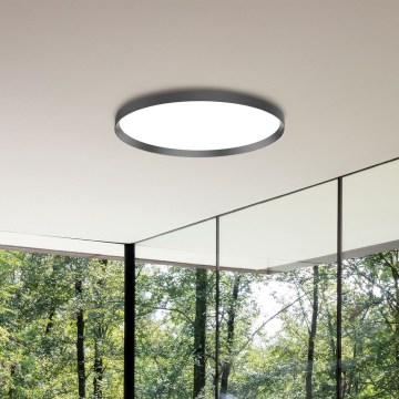 Ideal Lux - Plafón LED FLY LED/26W/230V 2700K diá. 45 cm CRI 90 IP40 negro