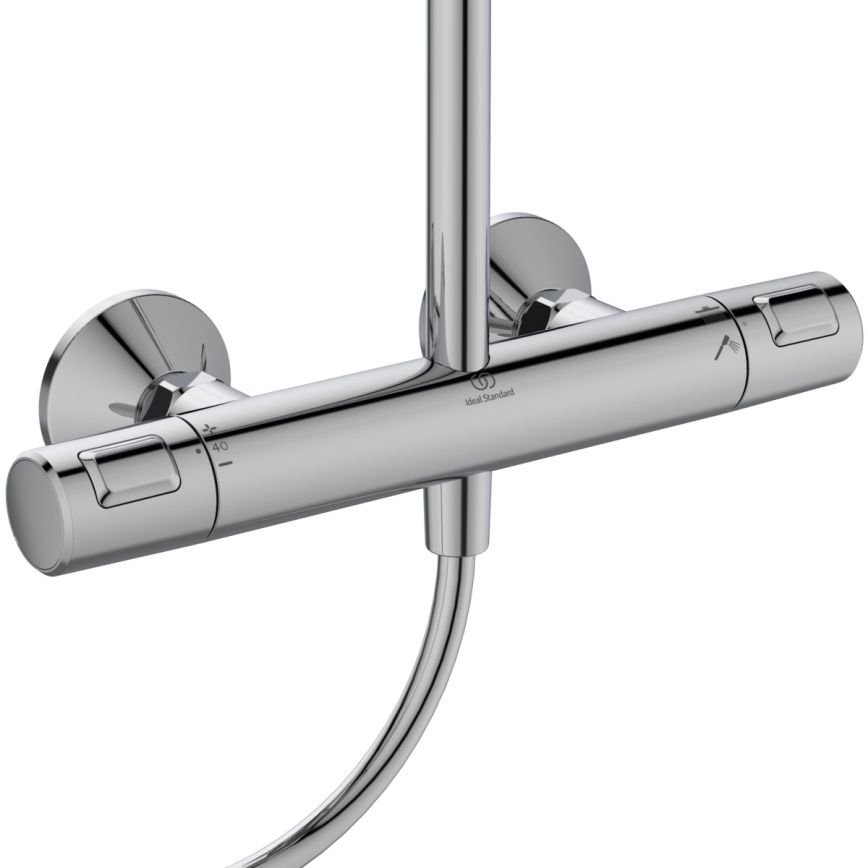 Ideal Standard A7208AA - Set de ducha con mezclador termostático CERATHERM T25, cromo brillante