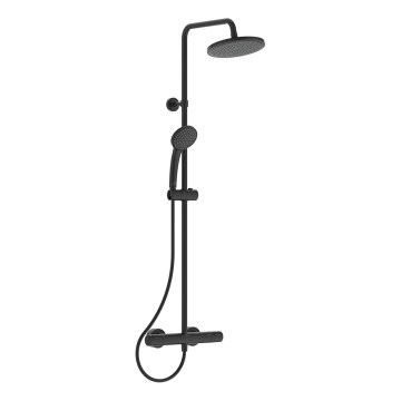 Ideal Standard A7545XG - Kit de ducha con grifo termostático CERATHERM T25, acabado negro mate