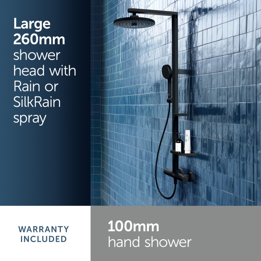 Ideal Standard BD583XG - Juego de ducha con grifería CERATHERM ALU+ negro mate
