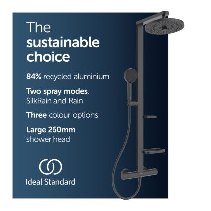 Ideal Standard BD583XG - Juego de ducha con grifería CERATHERM ALU+ negro mate