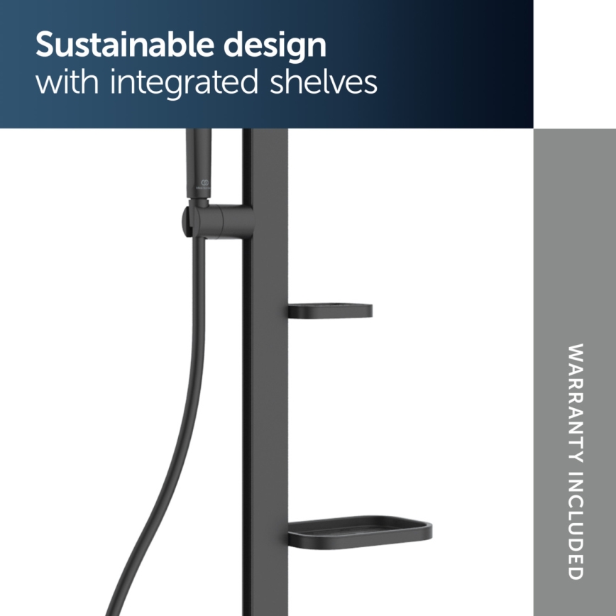 Ideal Standard BD584XG - Juego de ducha con grifería CERAFLOW ALU+ en negro mate