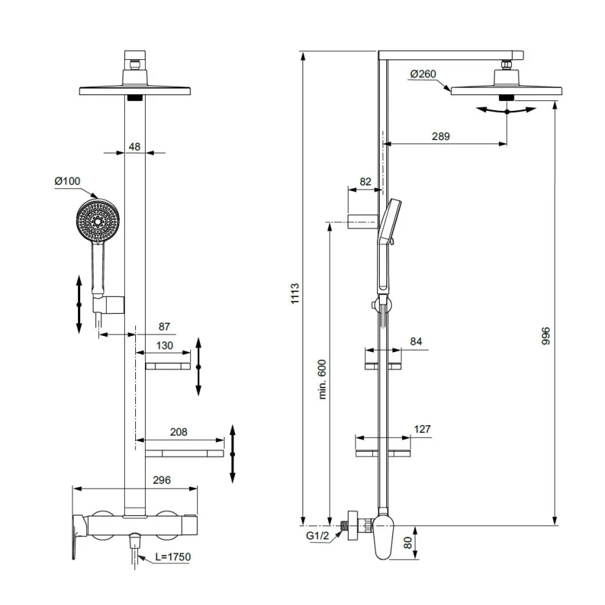 Ideal Standard BD584XG - Juego de ducha con grifería CERAFLOW ALU+ en negro mate
