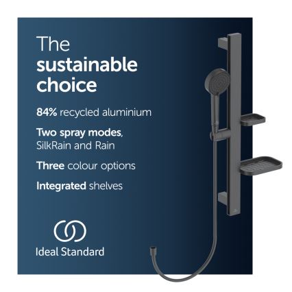 Ideal Standard BD586XG - Juego de ducha IDEALRAIN ALU+ negro mate