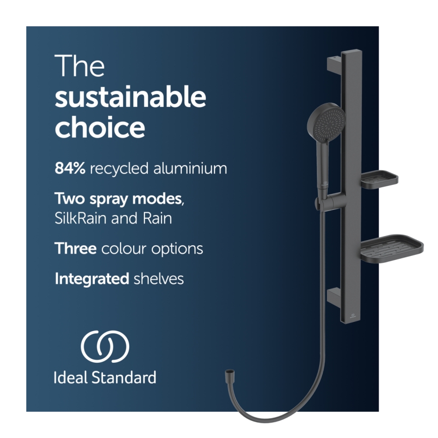 Ideal Standard BD586XG - Juego de ducha IDEALRAIN ALU+ negro mate