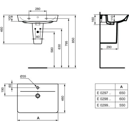 Ideal Standard E029801 - Lavabo suspendido CONNECT AIR 60x46 cm cerámica/blanco