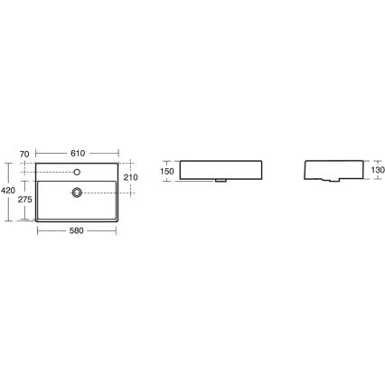 Ideal Standard K078101 - Lavabo sobre encimera STRADA 60x42 cm cerámica/blanco