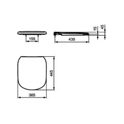 Ideal Standard T352901 - Asiento de inodoro SoftClose TESI blanco