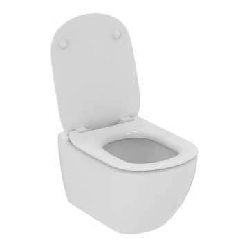 Ideal Standard T354601 - Inodoro suspendido TESI con asiento de cierre amortiguado, cerámica/blanco