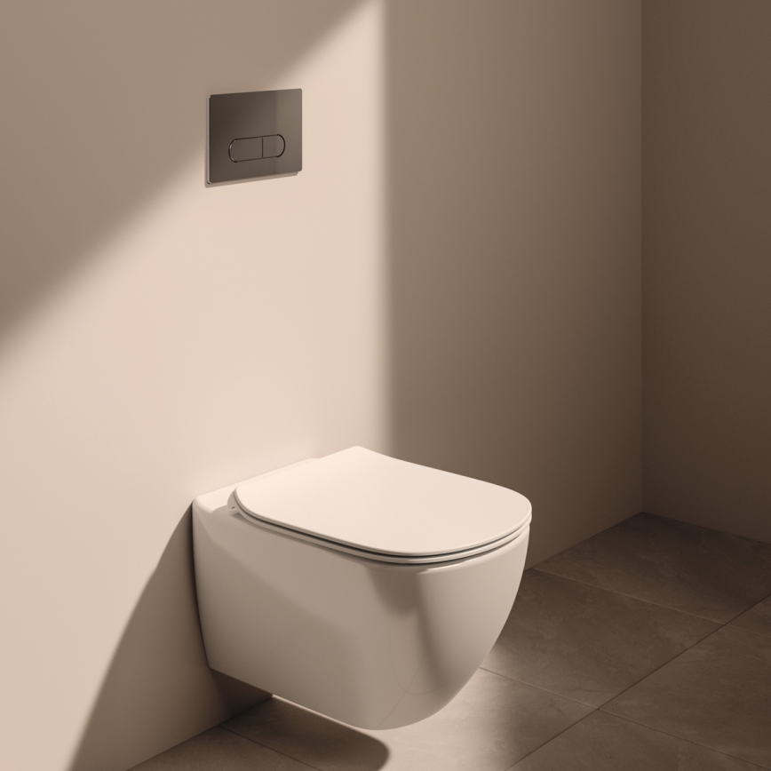 Ideal Standard T354601 - Inodoro suspendido TESI con asiento de cierre amortiguado, cerámica/blanco