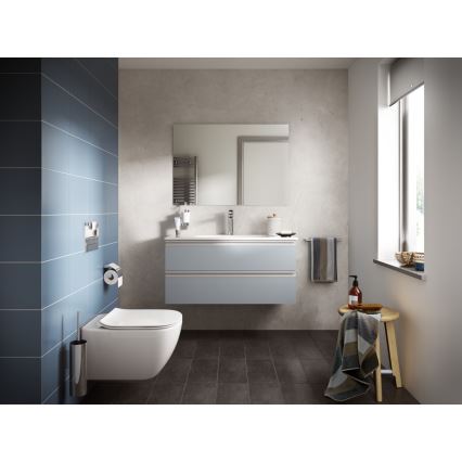 Ideal Standard T354601 - Inodoro suspendido TESI con asiento de cierre amortiguado, cerámica/blanco