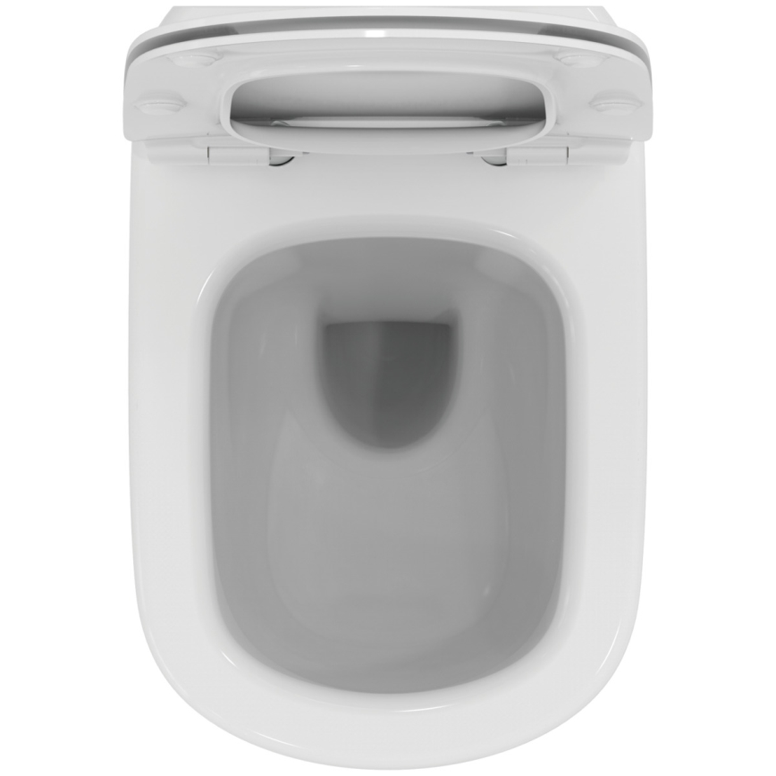 Ideal Standard T354601 - Inodoro suspendido TESI con asiento de cierre amortiguado, cerámica/blanco