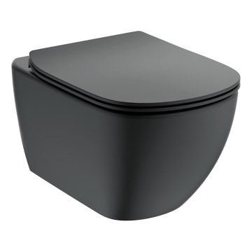 Ideal Standard T3546V3 - Inodoro suspendido TESI con asiento SoftClose, cerámica/negro