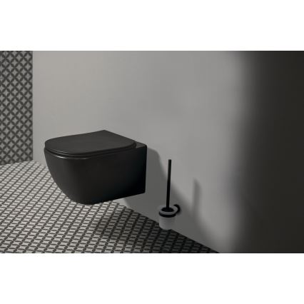 Ideal Standard T3546V3 - Inodoro suspendido TESI con asiento SoftClose, cerámica/negro