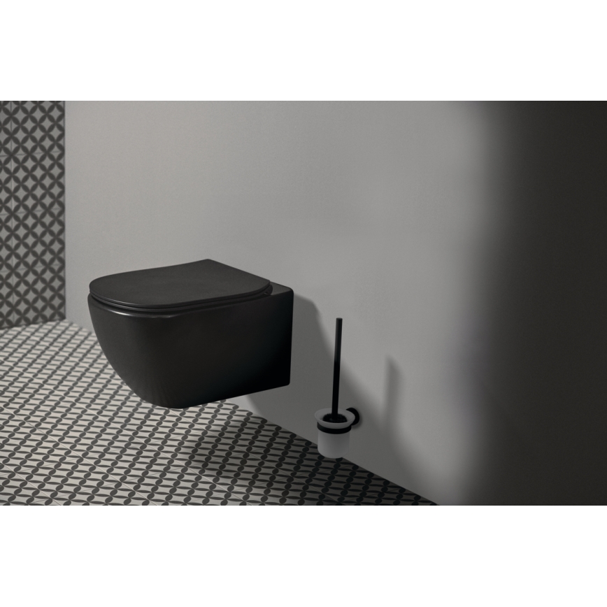 Ideal Standard T3546V3 - Inodoro suspendido TESI con asiento SoftClose, cerámica/negro