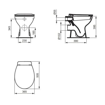 Ideal Standard W333101 - Inodoro de suelo EUROVIT, cerámica/blanco
