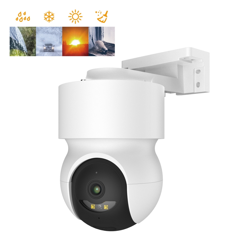 Cámara exterior inteligente con sensor de movimiento 2K 12V IP65 Wi-Fi Tuya blanca