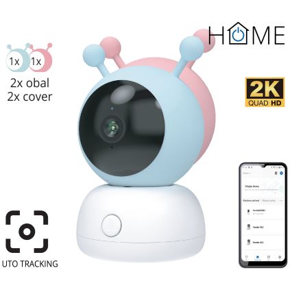 Monitor de bebé inteligente con sensor de movimiento 2K 5V Wi-Fi Tuya rosa/azul