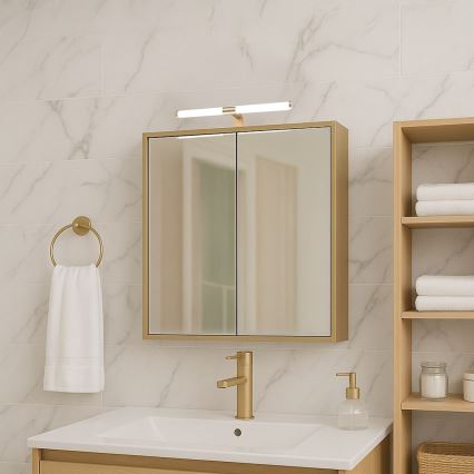 Iluminación LED para espejo de baño 2 en 1 APA LED/6W/230V 40 cm IP44 dorada