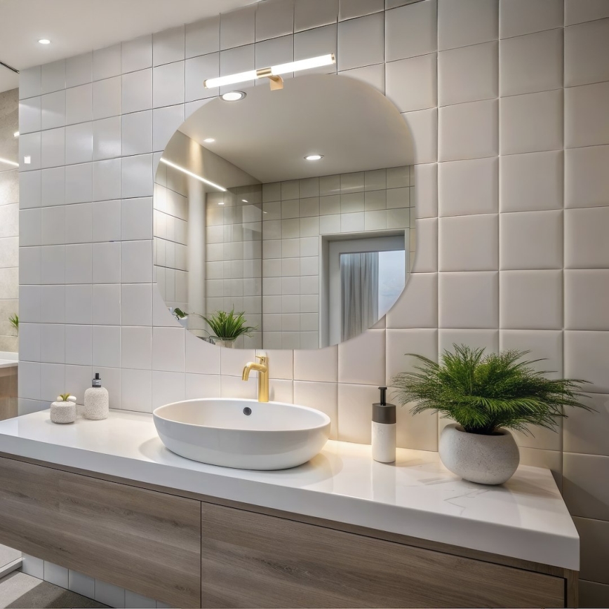 Iluminación LED para espejo de baño 2 en 1 APA LED/6W/230V 40 cm IP44 dorada