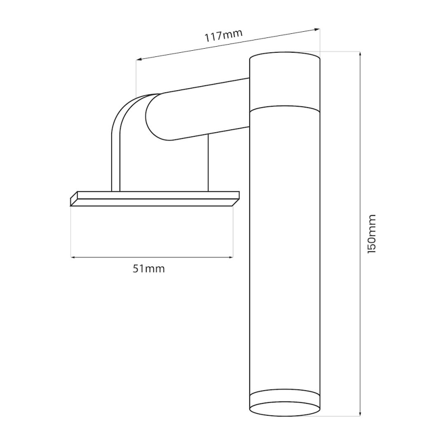 Iluminación LED para espejo de baño APA MINI/4W/230V IP44 negro
