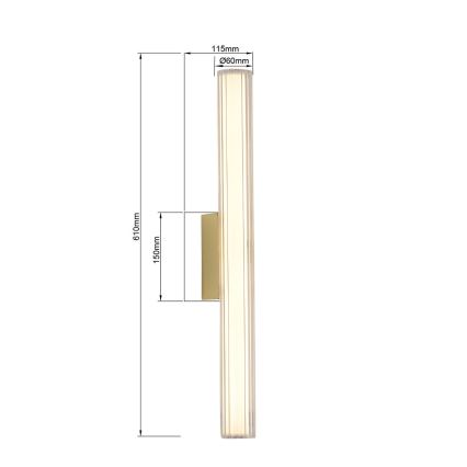 Iluminación LED para espejo de baño LINEA LED/12W/230V 3000/4000/6000K IP44 61 cm dorada