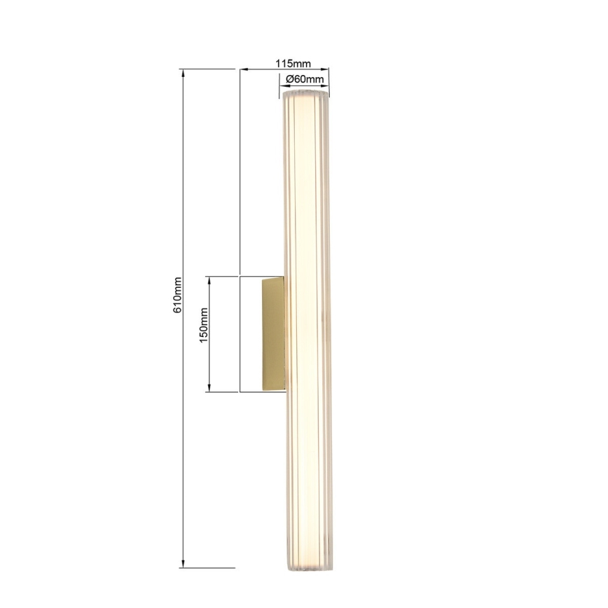 Iluminación LED para espejo de baño LINEA LED/12W/230V 3000/4000/6000K IP44 61 cm dorada