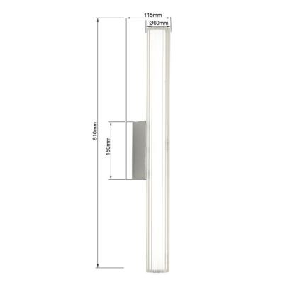 Iluminación LED para espejo de baño LINEA LED/12W/230V 3000/4000/6000K IP44 61 cm cromado brillante
