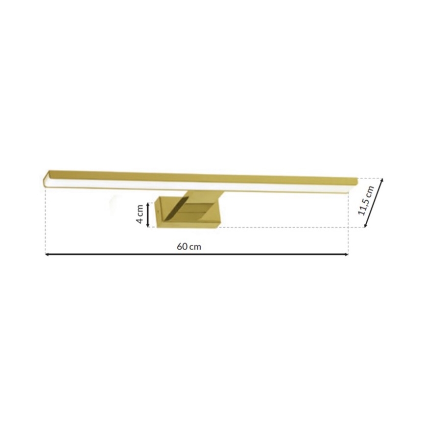 Iluminación LED para espejo de baño SHINE LED/13,8W/230V 60 cm IP44 dorada