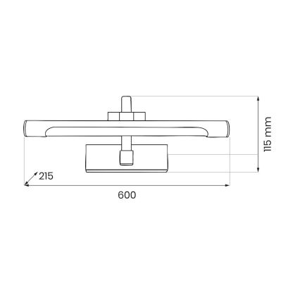 Iluminación LED para espejo de baño VINCI LED/15W/230V 60 cm IP44 negra