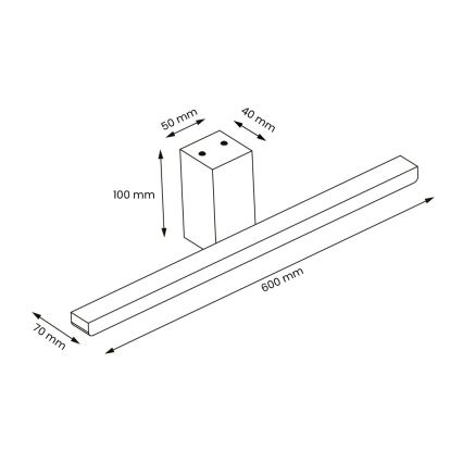 Iluminación LED para espejos de baño ARTEMIS LED/13,8W/230V 4000K 60 cm IP44 plata