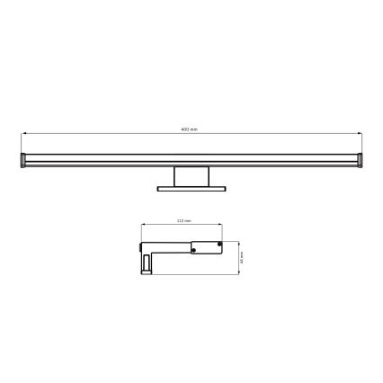 Iluminación LED para espejos de baño ELBA LED/8W/230V 4000K 40 cm IP44 cromo brillante