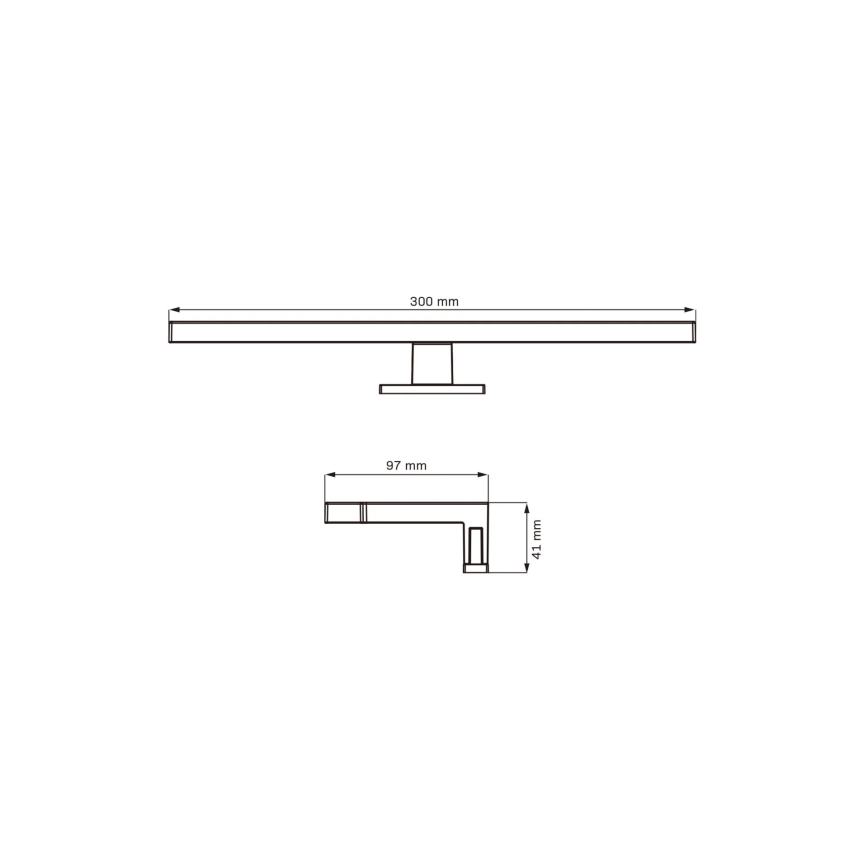 Iluminación LED para espejos de baño MILOS LED/5W/230V 4000K 30 cm IP44 negro