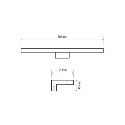 Iluminación LED para espejos de baño MIRROR LED/7W/230V 50 cm IP44 negro