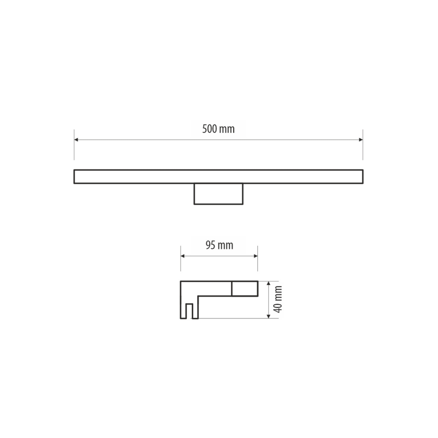 Iluminación LED para espejos de baño MIRROR LED/7W/230V 50 cm IP44 negro