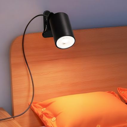 Lámpara con pinza PUNTO 1xGU10/9W/230V negra