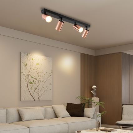 Luminaria de focos PUNTO 4xGU10/9W/230V en oro rosa