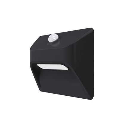 Luz LED recargable para escalera con sensor de movimiento y crepúsculo STEP LIGHT LED/0,3W/3,7V 2200 mAh IP53 negro
