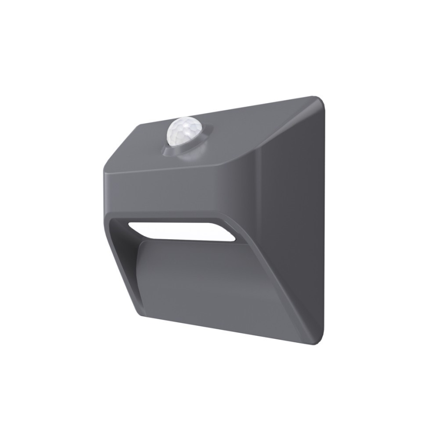 Immax 08309L - Lámpara LED recargable para escalera con sensor STEP LIGHT LED/0,3W/3,7V 2200 mAh IP53 gris