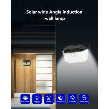 Aplique LED solar con sensor LED/4W/5,5V IP65 1200 mAh