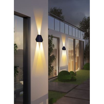 Lámpara de pared solar LED con sensor LED/2W/5V IP54 1300 mAh